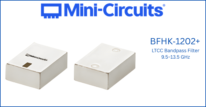 Mini-Circuits выпустила LTCC-фильтр BFHK-1202+ для диапазона 9,5–13,5 ГГц