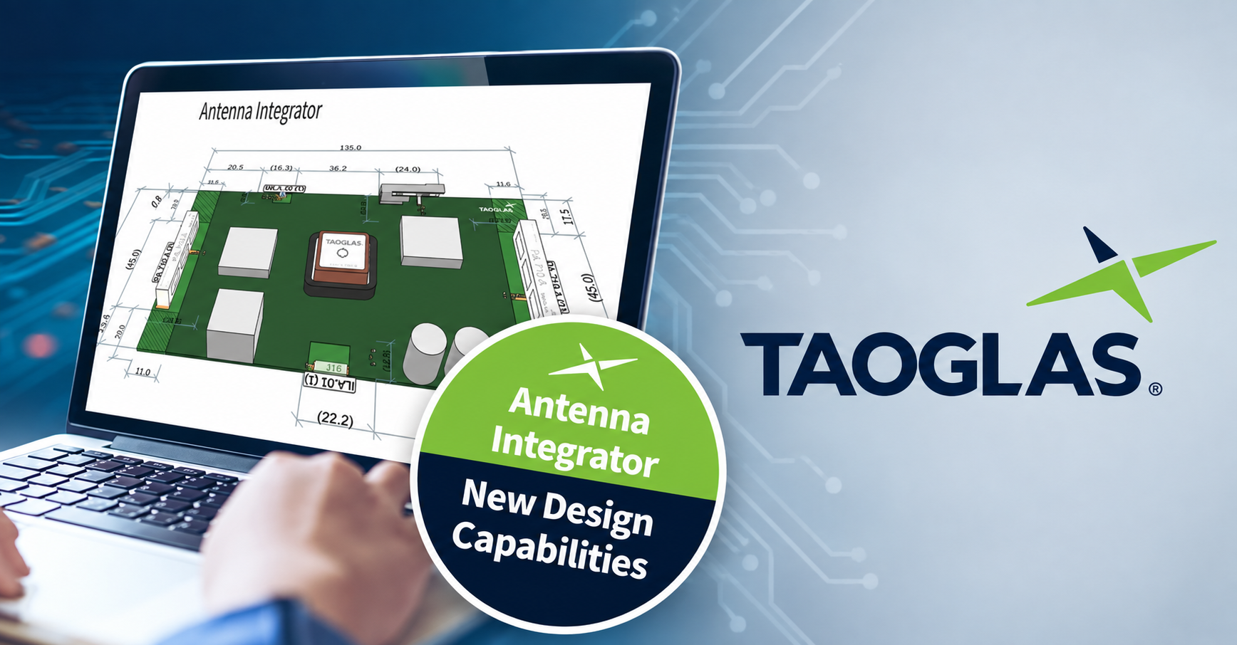 Интерфейс платформы Taoglas Antenna Integrator для размещения антенн на печатной плате